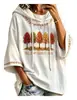 Nueva sudadera de Halloween transfronteriza 2026 con estampado de letras, sudadera con capucha para mujer con diseño independiente y forro polar pequeño