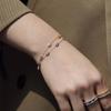 Pulsera de Acero de Titanio Fino de Nicho de Lujo Ligero Cuadrada de Zircón Retro Elegante Celebridad de Internet Ins Accesorios