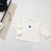 Camiseta Base Bordada con Cara Sonriente 2026 para Niños y Niñas, Camiseta de Manga Larga de Otoño para Niños, Top para Bebé