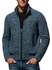 Amazon 2025 Otoño e Invierno Talla Europea Manga Larga Cuello Alto Cremallera Cárdigan Tejido de Punto para Hombre Terciopelo Cálido Tejido de Punto Chaqueta para Hombre