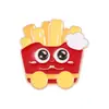 Lindos Broches de Comida de Dibujos Animados de Aleación Esmaltada de Europa y América: Hamburguesa, Papas Fritas, Muslo de Pollo, Pizza, Accesorios de Insignia Versátiles Creativos