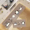 Tapetes de Chão para Cozinha Estilo Desenho Animado, Tapetes de Chão Domésticos Absorventes de Água e Óleo, Fáceis de Cuidar, Resistentes a Manchas, Resistentes ao Desgaste, Tapetes de Chão Antiderrapantes de Lama Diatomácea