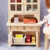 1:Casa de muñecas de 12 pulgadas, minimuebles de madera para estudio, microescena, cocina, registro, libro para colorear, armario.