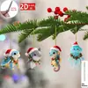 4 Piezas Corona de Navidad Animal Marino Colgante de Navidad Decoración Colgante Acrílica 2D Set de Decoración para Fiesta de Navidad Colgante