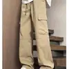 Pantalones de Trabajo Americanos para Hombre Primavera y Otoño Sueltos Casuales Pierna Recta Pantalones para Hombre Adolescente Marca de Moda Deportivos Funcionales Pantalones Paracaídas