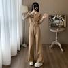 Conjunto Esportivo Casual Europeu para Mulheres, Novo Estilo Outono e Inverno 2026, Conjunto de Duas Peças da Moda e de Alta Qualidade com Moletom e Calça de Pernas Largas