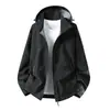 Chaqueta de una sola capa de estilo similar para hombres y mujeres con capucha desmontable, a prueba de viento, impermeable, transpirable, temporada de primavera