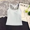 Lencería de Primavera y Verano Diseño Paracaídas Espalda Bonita Camisola Sexy Chica Caliente Algodón Acanalado Corte Delgado Top Básico Puro Deseo
