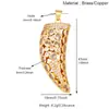 R13 Accesorios para Joyería DIY Mitad Chapado en Oro Plata 925 Microincrustaciones Estilo Europeo y Americano Colgante Collar Media Luna Cuerno Grande