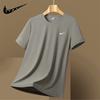 Camiseta de Seda de Hielo Transfronteriza para Hombre Deportiva de Manga Corta Talla Grande Cuello Redondo para Correr Velocidad Ropa Suelta Manga Corta Verano Delgada