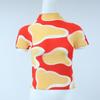 Top Plisado para Mujer de Manga Corta de Verano Delgado de Cuello Alto Medio Camiseta Roja con Estampado Miyake Ropa para Mujer de Exportación Transfronteriza