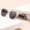 2025 novos óculos de sol ovais transfronteiriços amazon lentes quentes redondos metal óculos de sol da moda homens e mulheres
