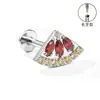 Aretes de Aleación de Titanio F136, Aretes Largos Finamente Tallados para Hélice Auricular, Piercings para Labio con Circonita, Joyería para Piercings Corporales de Titanio G23