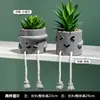 Sencilla creativa muñeca de pies colgantes cilindro de cemento simulación planta suculenta maceta sala de estar decoración del hogar fabricantes mayoreo