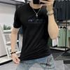 Camiseta masculina de manga curta da marca Trendy, gola redonda, moda verão, elegante, bonita, qualidade, meia manga, top slim fit, tudo combinando