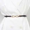 Cinto Fino Elegante Vestido Decorativo Fivela de Duplo Laço Versátil Visual Slim Casaco Elegante Combinando Estilo da Moda INS