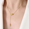 Collar de cadena para clavícula de borla de frijol dorado hecho a mano con diseño original pesado de alta gama, cadena para clavícula, retro, otoño e invierno, moderno