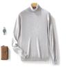 Suéter da moda simples com gola alta, suéter quente e grosso de inverno, novo, casual de negócios, suéter base de lã pura