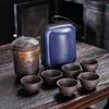 High-end portátil de viagem chá conjunto roxo areia vidro expresso cliente justo Copa um pote seis xícaras chá separação Copo terno inteiro