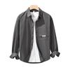 Camisa de manga larga con diseño de herramientas de estilo japonés para hombre, nueva camisa informal holgada y sencilla de algodón puro con bolsillos de otoño.