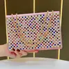 Bolsa de mão requintada, bolsa de noite com aplicação de diamantes, bolsa de ombro com múltiplos compartimentos, bolsa feminina popular, bolsa de noite transversal com aplicação de diamantes