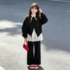Conjunto de Ropa para Niña 2026 Nueva Moda Otoño Camisa con Adorno de Encaje y Sudadera Conjunto de Dos Piezas Tendencia