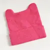 Sombrero de Otoño e Invierno para Niños Estilo Coreano Orejas Pequeñas Color Puro Tejido Jersey Sombrero Casual de Lana para Bebé Sombrero Cálido para Bebé