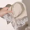 Lenço de Cabeça Triangular de Renda Francesa Estilo Pastoral Faixa de Cabeça de Verão com Proteção Solar para Crianças Grampo de Cabelo Não Apertado para Meninas Acessórios de Cabelo