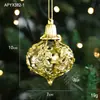 Decoraciones de Navidad, adornos dorados para árbol de Navidad, copos de nieve creativos, zapatos de cristal, colgantes de renos, accesorios galvanizados, colgantes