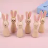 Brinquedos Criativos de Graffiti DIY para Crianças Artesanato de Madeira Coelho Fofo de Desenho Animado Enfeites