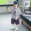 Conjunto de Verano para Niños Fresco y Elegante 2026 Nueva Versión Coreana Ropa para Niños Pequeños Bebés Conjunto de Dos Piezas de Manga Corta de Verano Tendencia