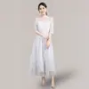 Vestido de Noche Estilo Japonés y Coreano AliExpress Vestido de Dama de Honor de Largo Medio Adelgazante Elegante Encaje Vestido de Uso Diario