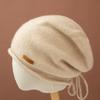 Sombrero de Rizo de Cachemira 100% Pura de Siete Agujas Doble Espesor para Hombre y Mujer Estilo Occidental a la Moda Otoño e Invierno Nuevo Gorro de Punto
