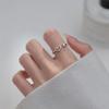 Love Lodge Anillo de Amor de Plata s925 para Mujer Corazón Hueco con Incrustaciones de Diamante Apertura en Forma de Corazón Anillo Sencillo Dulce J4727