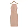 Vestido Regata Pura Desejo Feminino Verão Cintura Marcada Emagrecedor Temperamento Sexy Hot Girl Comprimento Médio Saia Justa ao Corpo
