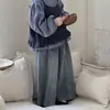Ropa Infantil Estilo Coreano 26 Primavera Nuevo Conjunto de Dos Piezas para Niñas Estilo Coreano Camisa a Cuadros con Tirantes y Mangas Abullonadas y Pantalones de Mezclilla de Pierna Ancha