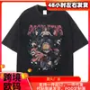 Camiseta de Anime Chainsaw Man para Hombre Camiseta Lavada Retro para Hombre Top Grande de Calle Alta Americana Street Harajuku Algodón