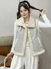 Colete de Camurça com Gola de Lã de Cordeiro Estilo Coreano Feminino Outono Inverno Pele Sintética Integrada Quente Moda Casual Roupa Externa
