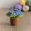 Pequeña maceta nueva girasol tejido a mano planta de lana terminada adornos de simulación en maceta regalos decorativos puesto