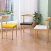 Silla de Comedor Nórdica para Uso Doméstico, Silla Simple de Hierro con Forma de Cuerno y Respaldo de Madera Sintética, Adecuada para Cafeterías de Té con Leche y Restaurantes Temáticos