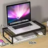Soporte elevador de computadora, almacenamiento de escritorio, base enfriadora para laptop, almacenamiento para dormitorio/oficina, bandeja para teclado