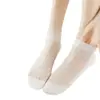 Meias de Malha Ultrafinas Femininas de Verão Finas Estilo Ballet Meias de Cristal Respiráveis com Renda Meias de Verão