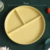 Prato Dividido Estilo Japonês Prato Dividido Redutor de Gordura Conjunto de Louça Infantil Combinação Prato de Arroz com Três Compartimentos Separado Prato de Café da Manhã Dim Sum
