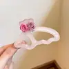 Presilha de Cabelo de Luxo Leve para Cabelos Finos, Presilha de Tubarão Florzinha Fofa Nova 2026, Pinça de Cabelo Grande de Acrílico para Mulheres