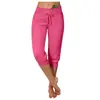 Comércio Exterior Transfronteiriço Calça Esportiva Casual Justa de Cintura Alta com Bolso de Corda para Mulheres Tricotada Cropped