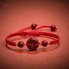 Pulseira de Fivela de Segurança Cinnabar em Alta no Tiktok Tecida à Mão Pulseira de Segurança para Todas as Estações Pulseira de Casal Fio Vermelho Joia de Ano de Nascimento