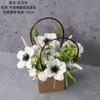 Decoração de parede de madeira, conjunto de cesta ensolarada de verão, flores artificiais de fabricantes, buquê de mão para casa e casamento, pendurado na parede CF01469