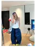 Pantalones cargo de estilo coreano y japonés para mujer, estilo hot girl jazz hip-hop, pantalones paracaídas holgados, pantalones casuales plisados vintage curvos