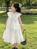 Camisa Blanca de Algodón de Manga Corta para Niña de Verano, Camisa de Moda de Verano para Niños Estilo Nuevo, Camisa de Niña