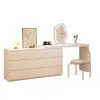 Tocador escritorio de dormitorio网红 celebrity cajonera luz integrada lujo ligero apartamento pequeño estilo crema tocador retráctil tocador